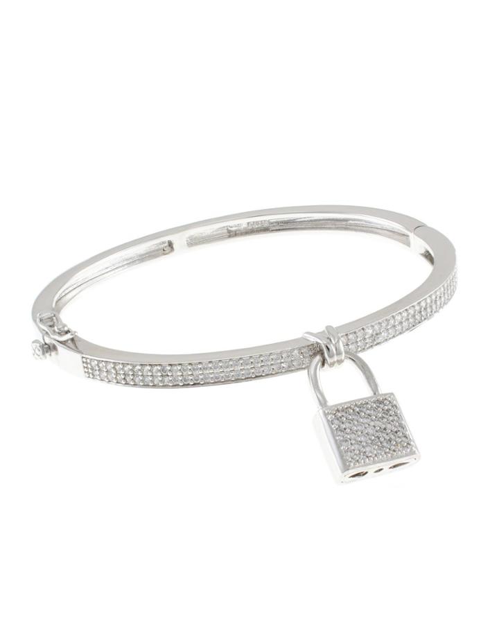 Cz By Kenneth Jay Lane - Pave Padlock Bangle