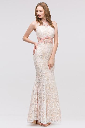 Eureka Fashion - Beaded Lace Fitted Mermaid Dress