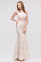 Eureka Fashion - Beaded Lace Fitted Mermaid Dress