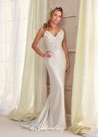 Enchanting By Mon Cheri - 217110 Beaded Lace Sheath Wedding Gown