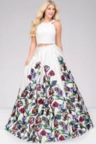Jovani - Two-piece Floral Prom Ballgown 47042