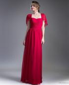 Cinderella Divine - Ruched Semi-sweetheart Dress With Cape Detail