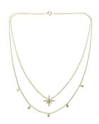 Cz By Kenneth Jay Lane - Double Strand Star Pendant Gold Plated