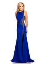 Johnathan Kayne - 8089 Jewel Fitted Sheer Panel Gown