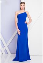 Terani Evening - 1721e4156 Asymmetric Neck Sheath Dress