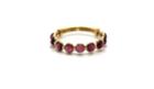 Tresor Collection - Pink Tourmaline Round Stackable Ring Bands With Adjustable Shank In 18k Yellow Gold