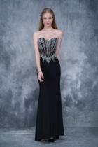Nina Canacci - 1378 Strapless Crystal Ornate Corset Gown
