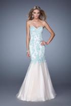 Gigi - 21369 Lace Applique Tulle Mermaid Gown