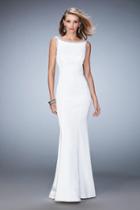 La Femme - 22761 Crystal Embellished Bateau Fitted Gown