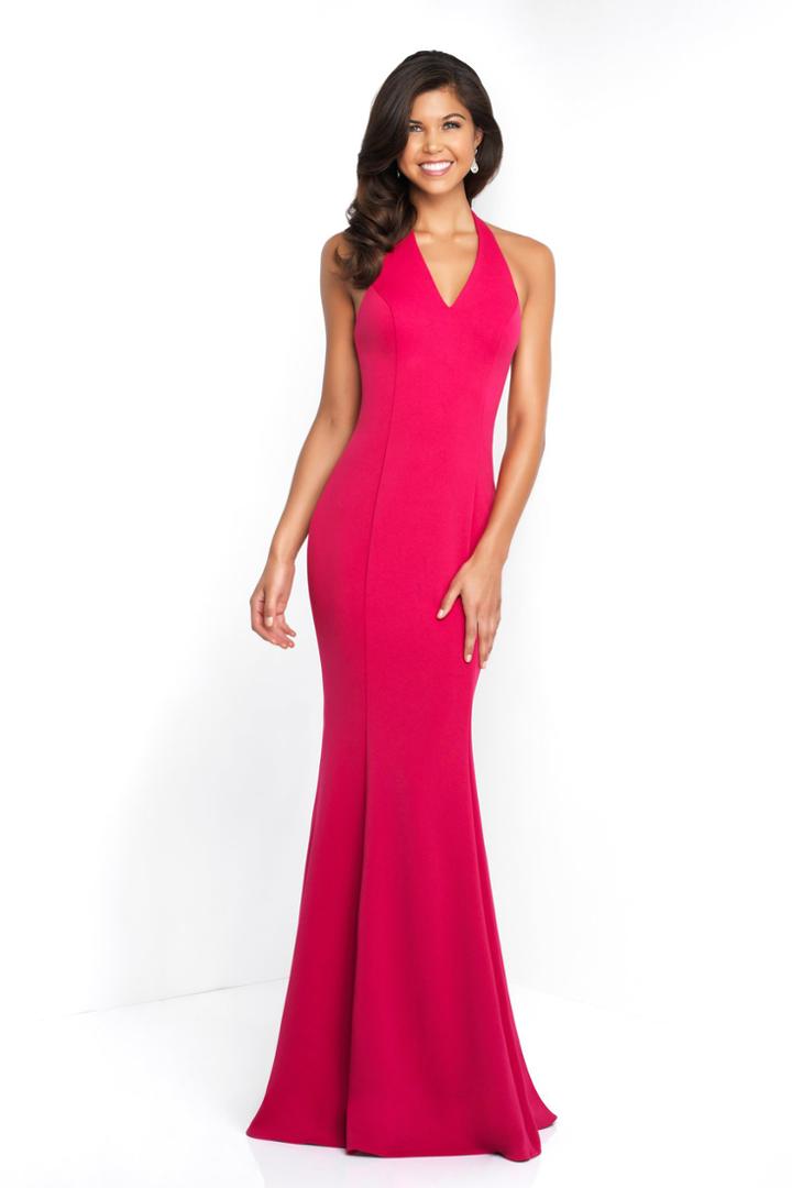 Blush - C1083 Halter Neckline Lace-up Back Mermaid Gown