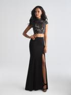 Madison James - 18-655 Two Piece High Neck Evening Gown