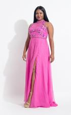 Rachel Allan Curves - 6323 Lace And Beaded Chiffon Dress