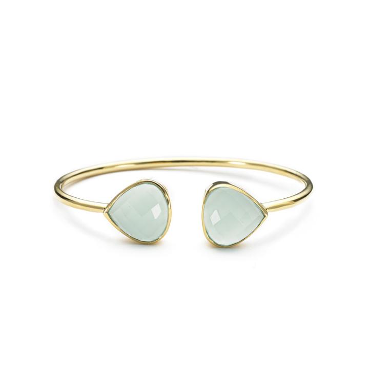 Margaret Elizabeth - Teardrop Bangle Aqua Chalcedony