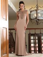 May Queen - Meshed Neckline And Illusion Back Sleeveless Long Dress Rq7377
