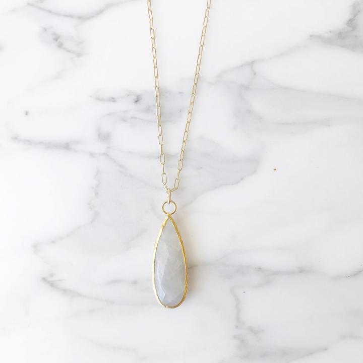 Margaret Elizabeth - Moonstone Elongated Teardrop Pendant