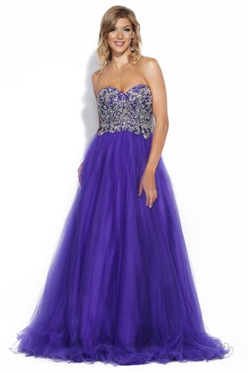 Jolene Collection - 15116l Strapless Crystalline Bodice Tulle Gown