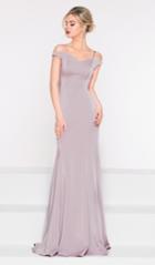 Colors Dress - 2017 Cold Shoulder Long Faille Evening Dress