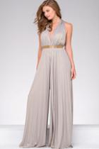 Jovani - Open Back Chiffon Jumpsuit 458601