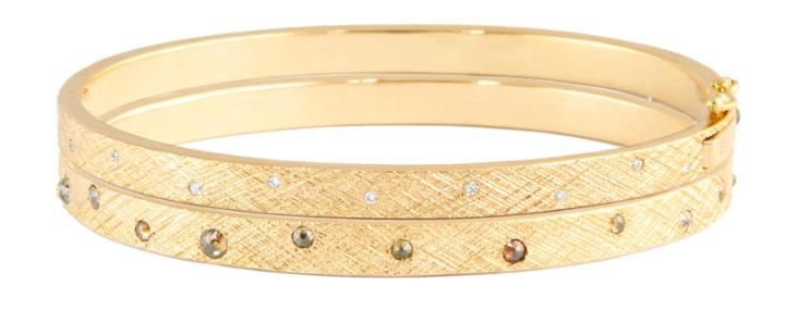 Nina Nguyen Jewelry - Crosshatch 18k Gold Bangle