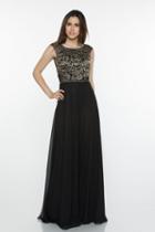 Milano Formals - E2385 Fitted Jewel Chiffon Evening Dress