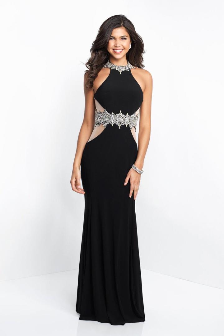 Intrigue - 441 Beaded Halter Sheath Dress