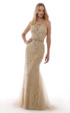 Morrell Maxie - 15444 Bejeweled Illusion Godet Gown