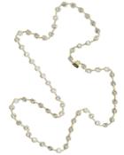 Cz By Kenneth Jay Lane - 36 Gold Plated Round Bezel Set Necklace
