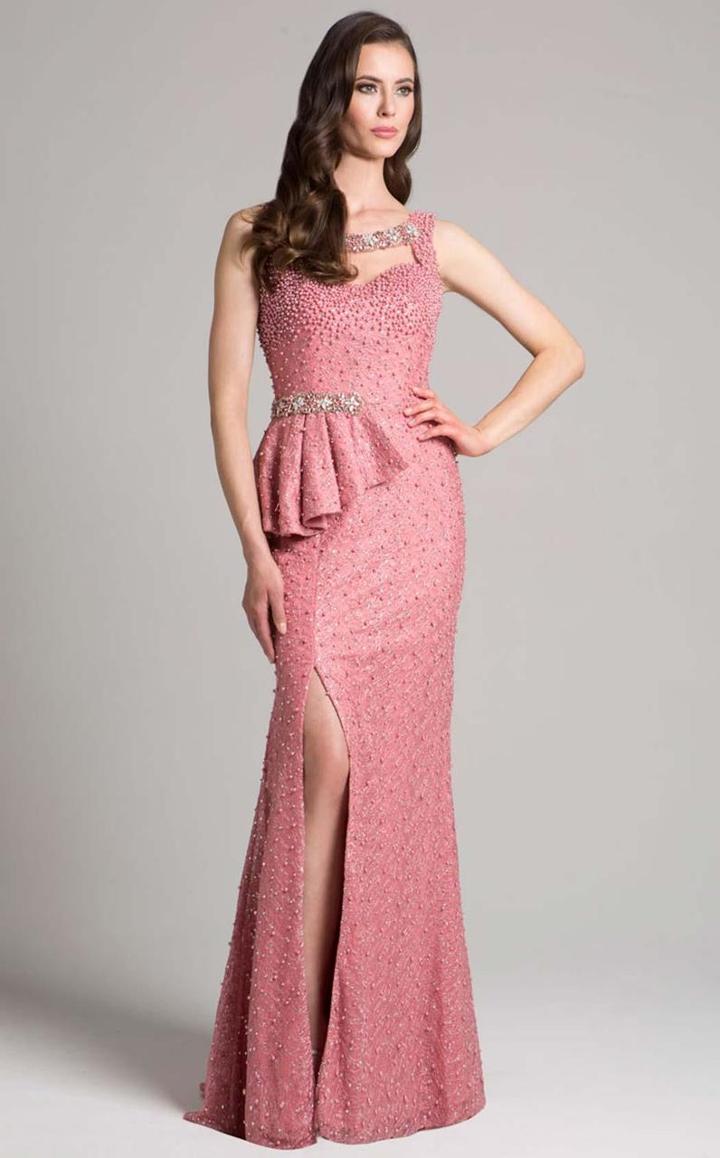 Lara Dresses - 33222 Embellished Bateau Sheath Dress