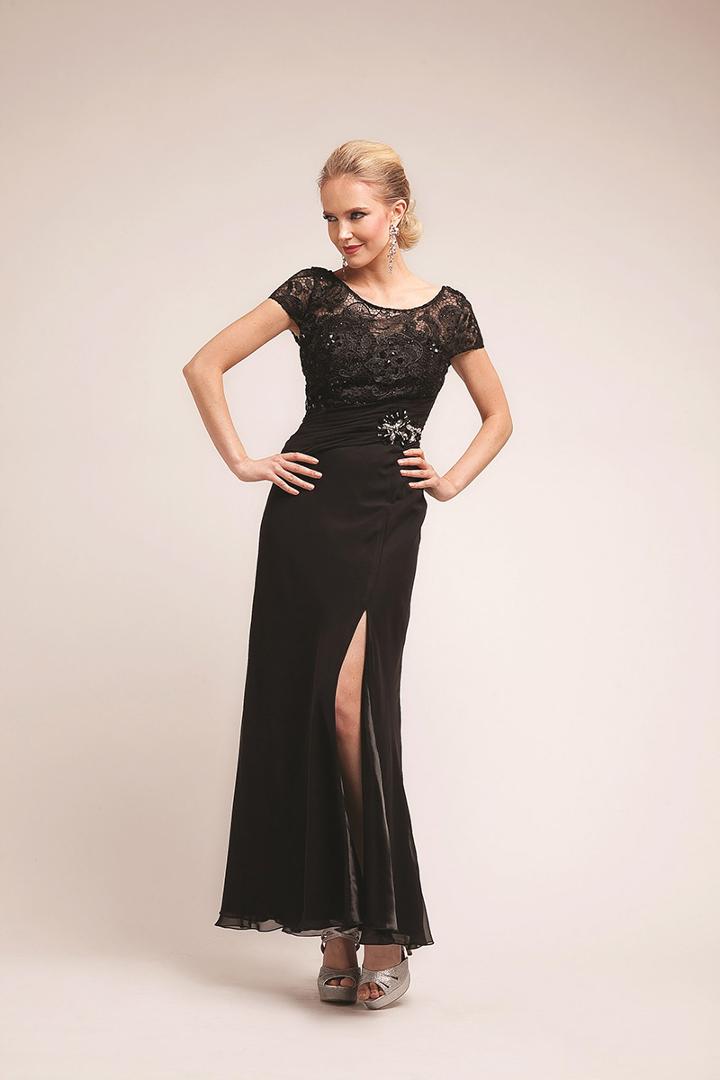 Cinderella Divine - Bedazzled Illusion Bateau Sheath Dress