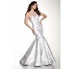 Panoply - Chevron Embellished Illusion Mikado Trumpet Gown 14811