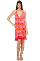 Caffe Swimwear - Halter Crossing String Short Dress In Red