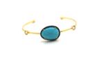 Tresor Collection - 18kt Yellow Gold Bangle With Turquoise, White Sapphire & Blue Sapphire 4663204292