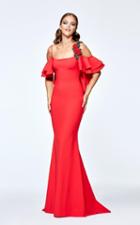 Tarik Ediz - Off-the-shoulder Ruffle Sleeves Dress 93108