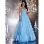 Panoply - Bead Embellished Choker Neck Tulle Ball Gown 14767