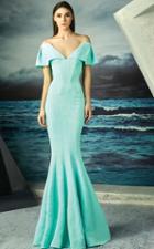 Mnm Couture - Textured Off-shoulder Mermaid Gown G0803