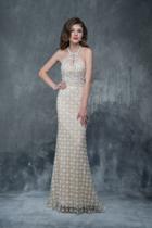 Nina Canacci - 8153 Shimmering Halter Embellished Evening Gown