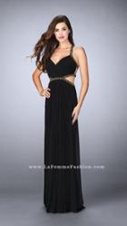 La Femme - Bejeweled Tuck-sculpted Sweetheart Long Evening Gown 23632