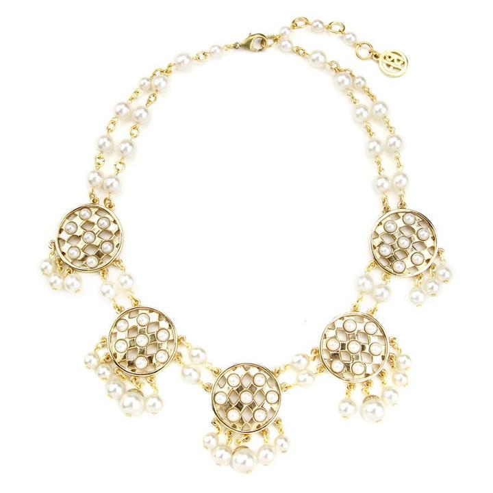Ben-amun - Lattice Pearls Statement Necklace