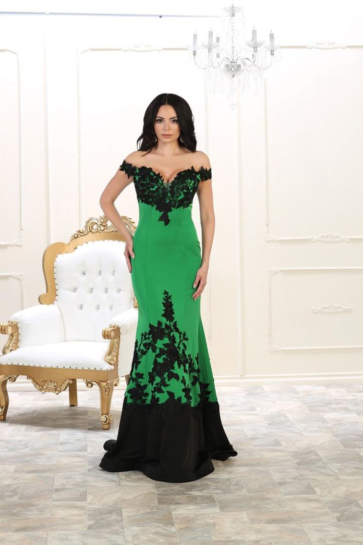 May Queen - Rq7499 Embellished Off Shoulder Sheath Dress