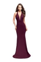 La Femme - 25503 Strappy Plunging Fitted Mermaid Gown