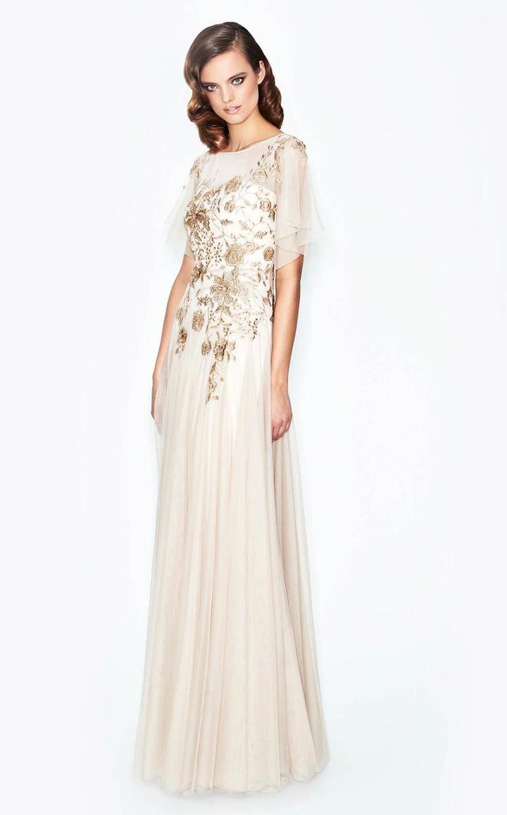 Daymor Couture - Floral Embroidered A-line Gown 568