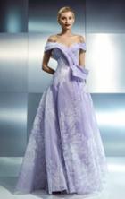 Beside Couture - Ch1644 Wide Pleated Off Shoulder Long Gown