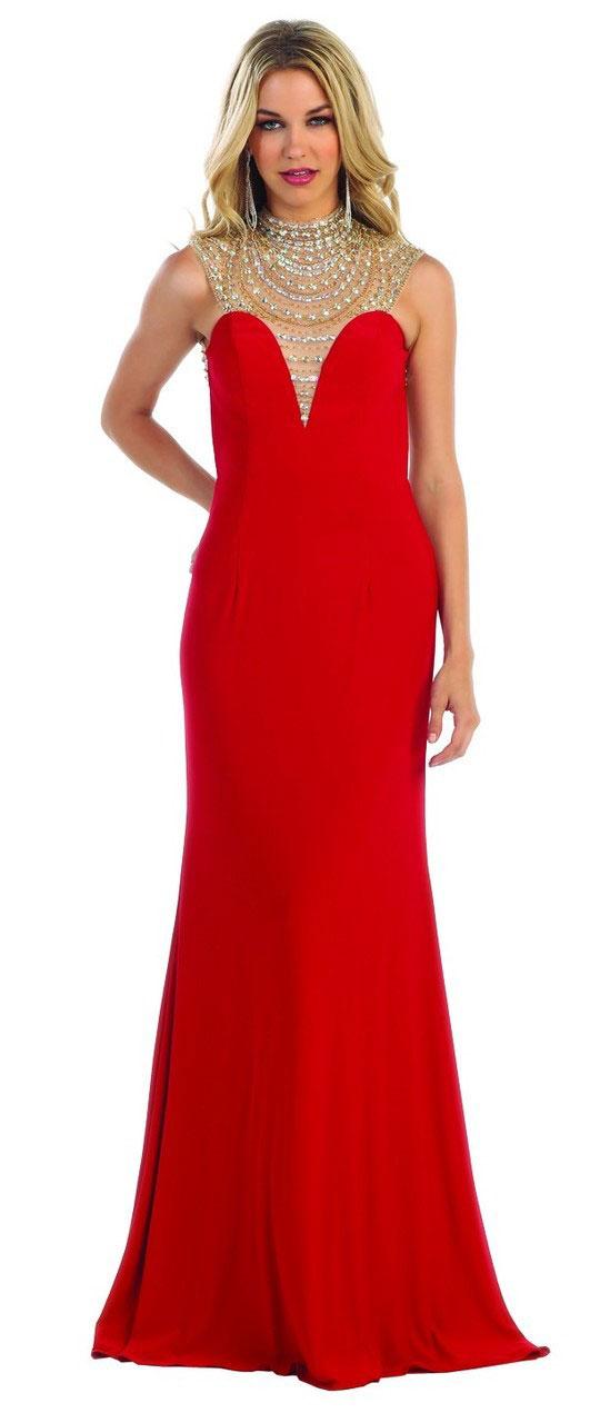 May Queen - Brilliant Cap Sleeve High Neck Dress Rq7343