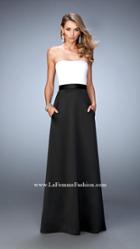 La Femme - 21555 Strapless Two-tone Satin Evening Gown