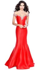 Shail K - Dazzling Jewel Crusted Off-shoulder Mermaid Gown 40832