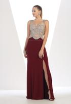 Glamorous Sequined And Beaded V-neck Fit And Flare Dress