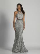Dave & Johnny - A6444 Beaded Halter Neck Sheath Gown