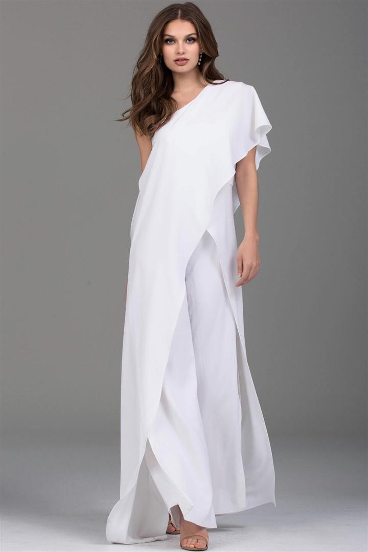 Jovani - 54787 Draped Asymmetric Jumpsuit