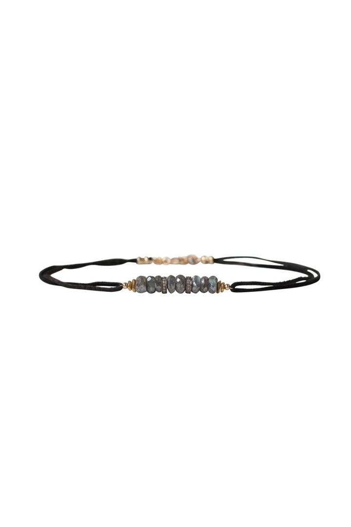 Heather Gardner - Pave Double Diamond And Labradorite Choker