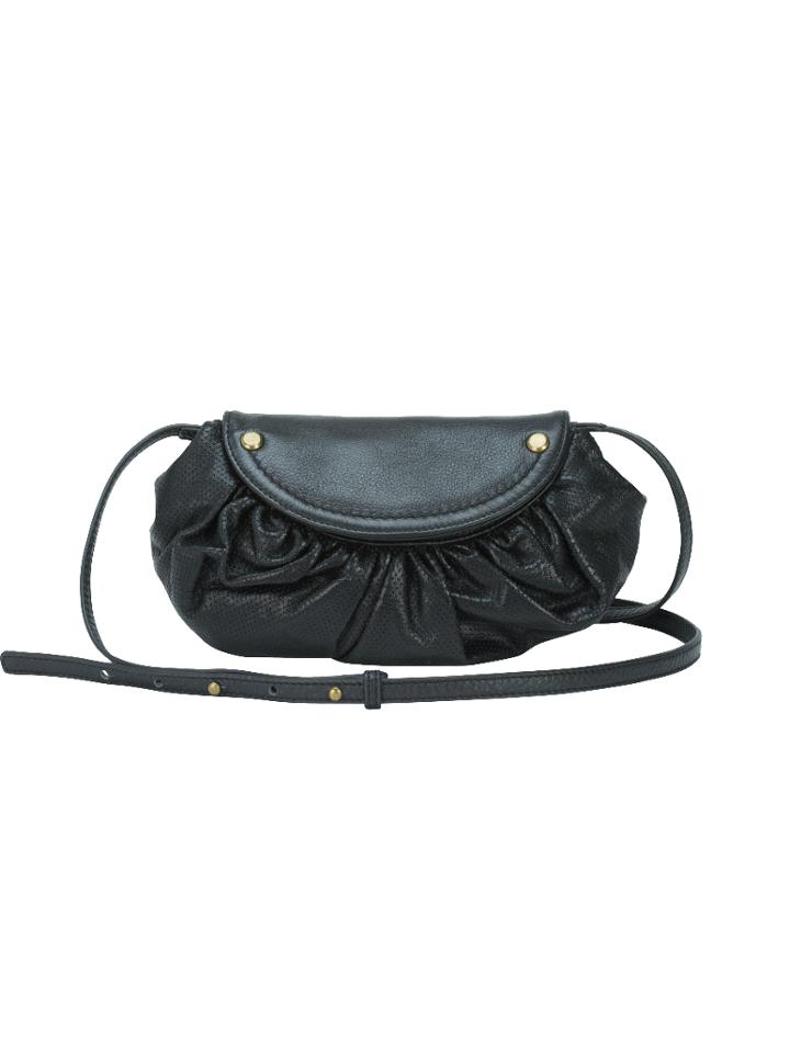 Mofe Handbags - Bijou Crescent Crossbody Bag & Clutch Black/brass / Genuine Leather